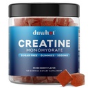 duwhot Creatine Monohydrate Gummies for Men, Creatine Monohydrate Chewables 5g Per Serving, Vegan, Sugar Free, Mixberry Flavor, 120 Count