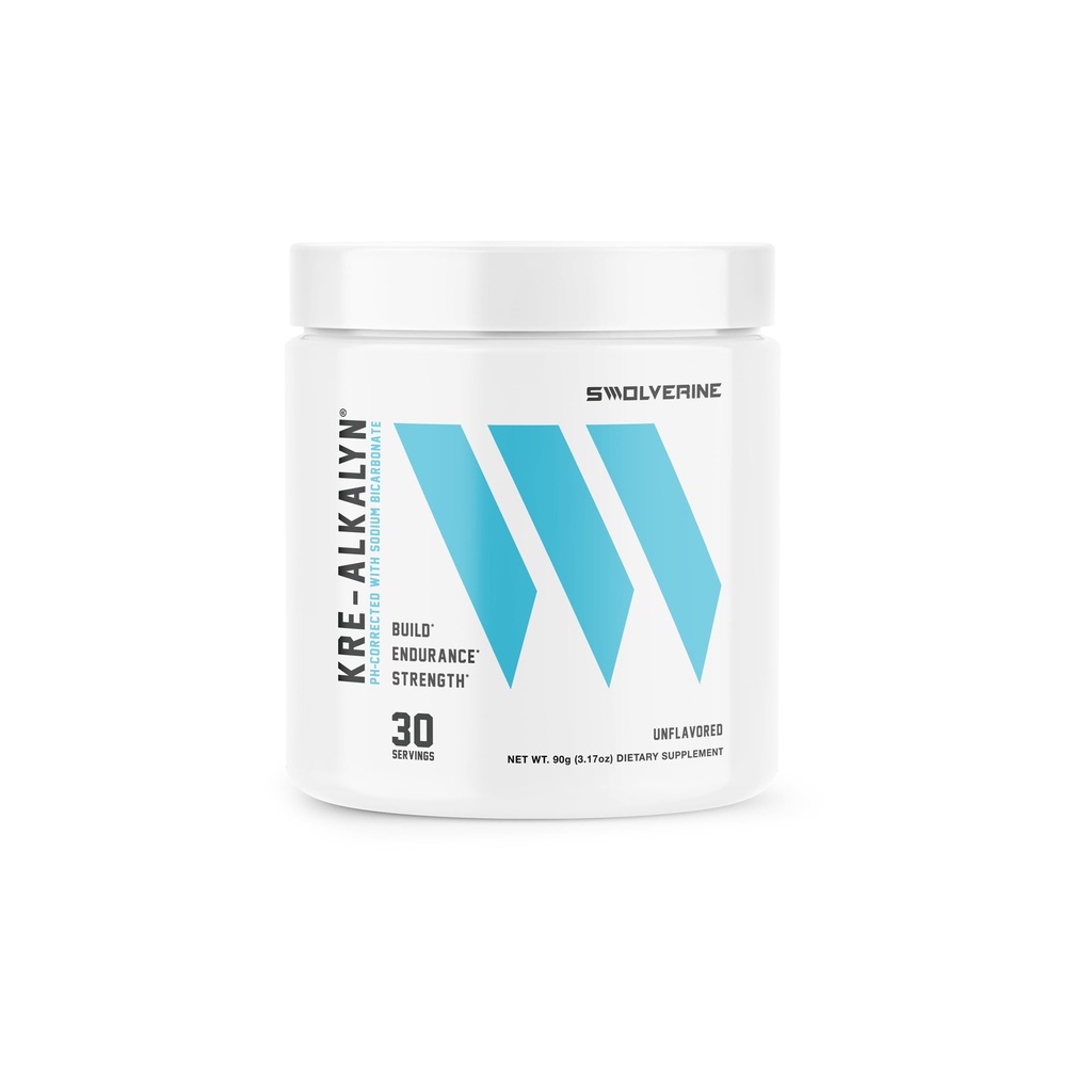 Swolverine Kre-Alkalyn Creatine Powder – pH-Buffered Creatine with Sodium Bicarbonate, No Loading Phase, Supports Strength, Power & High-Intensity Performance, 30 Servings, Unflavored