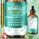 Soursop Drops 3000mg, 10-in-1 Soursop Bitters Liquid Drops with Ashwagandha, Black Seed Oil, Moringa, See Moss for Natural Antioxidant, Cell Support & Regeneration, Immune Boost, Rich in Vitamin D& C
