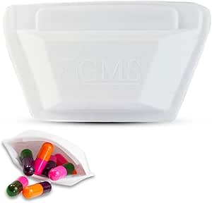 GMS Squeezable Pocket Pill Case - Petit, légère Pill Organizer Idéal pour voyager - tient les médicaments en toute sécurité - conception robuste avec un accès facile sans fumée - Pocket Sized & Discret