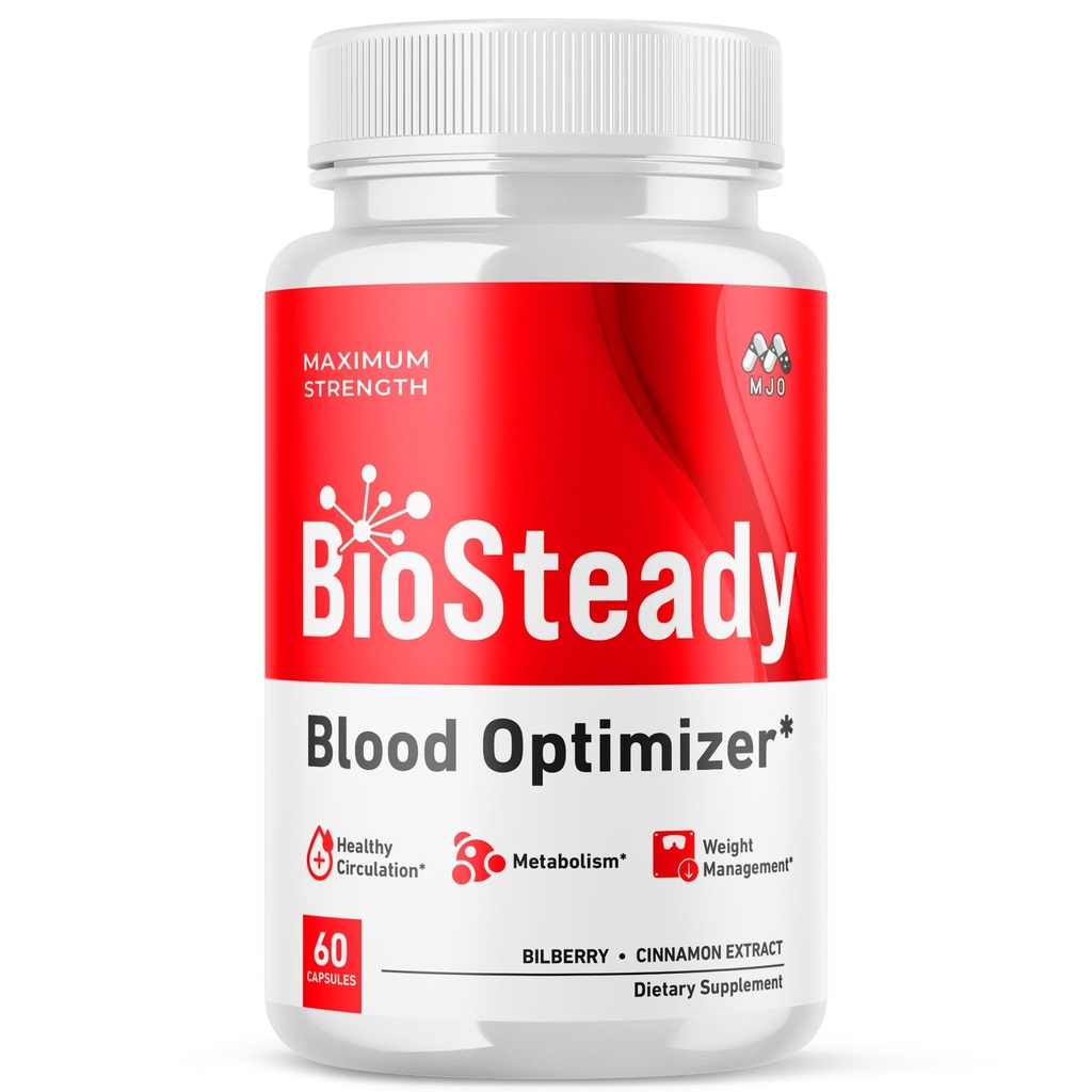 Biosteady Blood Optimizer Capsules, Official Bio Steady Pills with All Natural Ingredients, Biosteady Advanced Health and Wellness Support Supplement with Maximum Strength Multivitamins (60 Capsules)