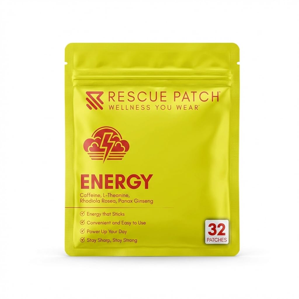 Energy Patch – Wearable Caffeine Patch for Adults, Daily Wellness Patch for Work, Travel & On-the-Go Routines, 32 Count