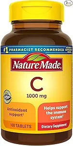 Nature faite vitamine C 1000 mg comprimés, 100 Compte pour aider à soutenir le système immunitaire