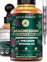 Liquid Magnesium Glycinate 500mg | Ashwagandha with L Theanine and Vitamin D3 Magnesium Supplement | Ashwagandha and Magnesium with L-Theanine | Stress Relief, Sleep and Calm