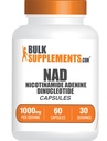 BulkSupplements.com NAD Capsules - Nicotinamide Adenine Dinucleotide, NAD Supplement - Gluten Free, 2 Capsules per Serving (1000mg), 60 Count (Pack of 1)