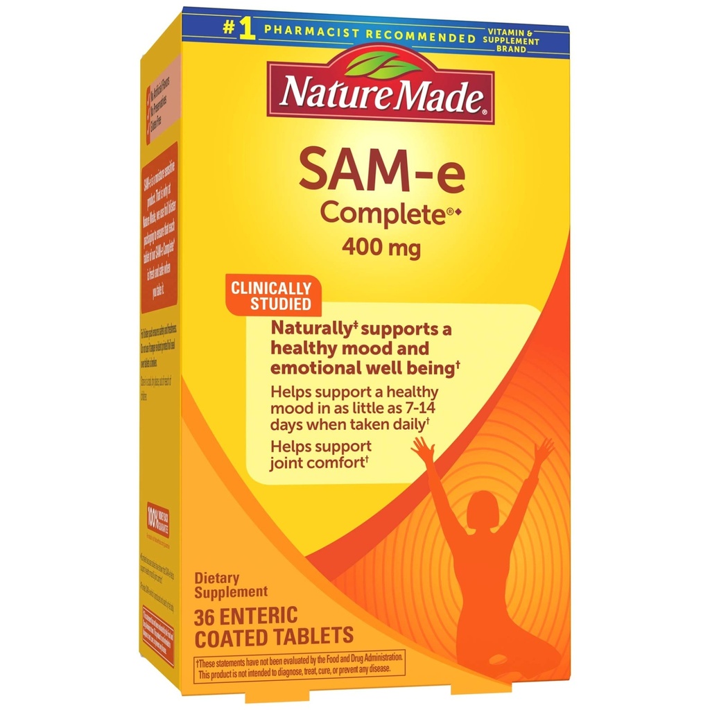 SAM-e Compresse 400 mg complete, 36 conteggio dimensione del valore, Supporta un sano Mood & Joint Comfort