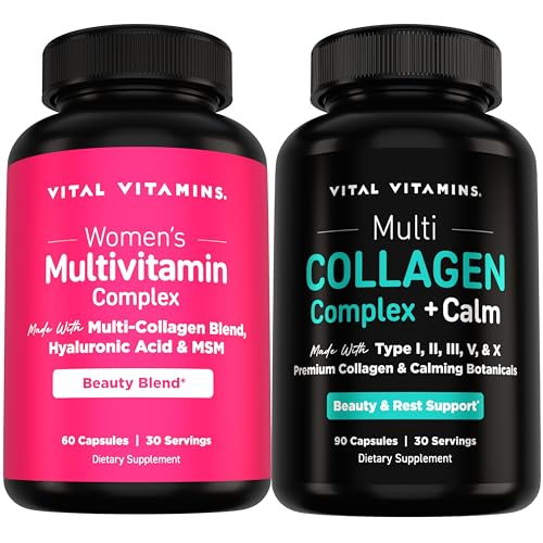 Vital Vitamins Women’s Multivitamin + Multi Collagen Complex Plus + Calm