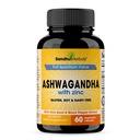 SANDHUHERBALS Sandhu Kräuter Ashwagandha Ergänzung | 60 Organic 4 in 1 Kapseln, 1 Monat Versorgung | mit Zink, schwarzem Pfeffer und heiligem Basilikum Extrakt | Unterstützt Immungesundheit | Non-GMO