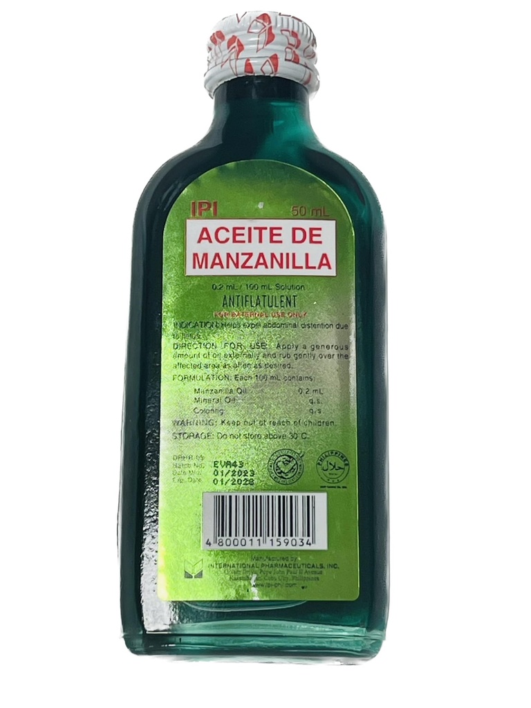 ACEITE DE MANZANILLA - ANTIFLATULENT 50ml GENUINE (NEW STOCK)