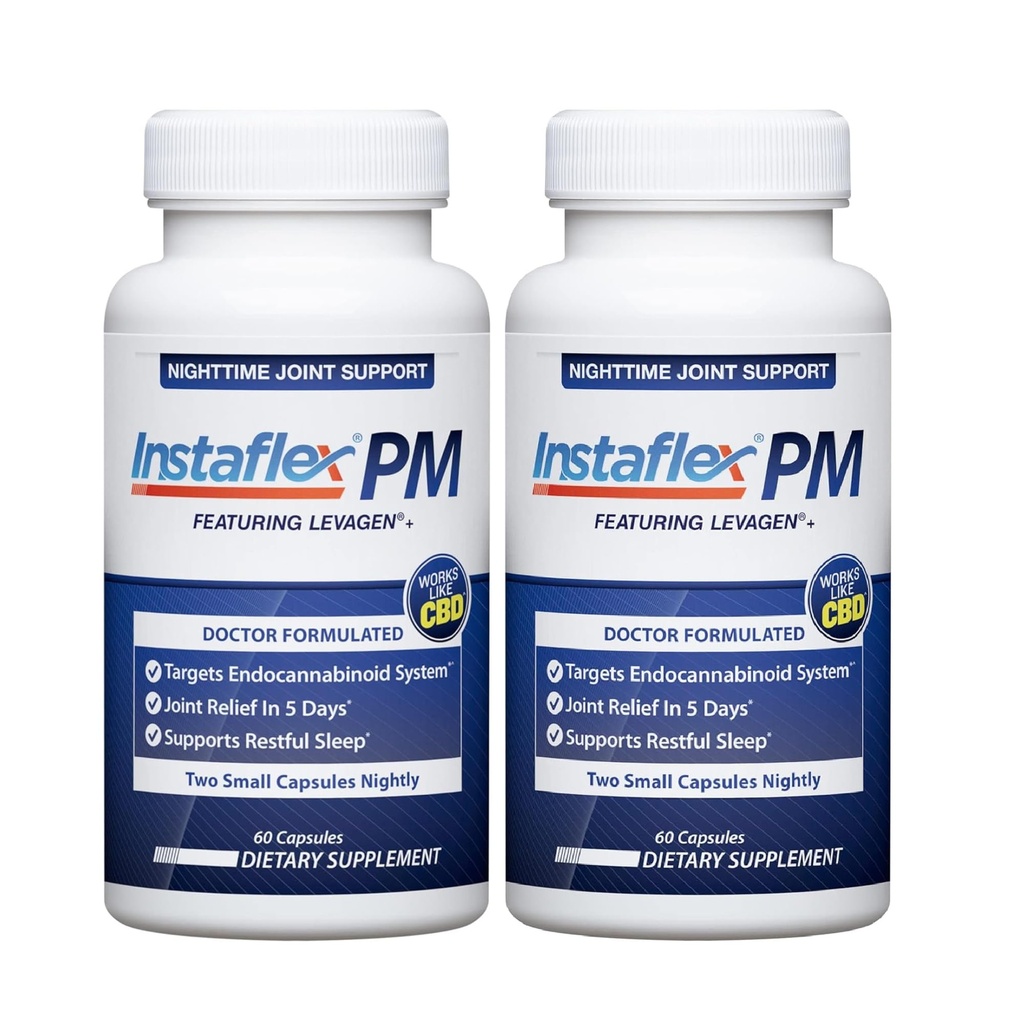 Instaflex PM Nighttime Joint Support with Levagen, Tamaflex, GABA, Ashwagandha, Passionflower Extract, Mobility, Sleep Support -120 Capules