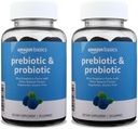 Basics Prebiotic & Probiotic Gummies, 2 Billion CFU, Blue Raspberry, 50 Count (2 pro Servierung) (Previously Solimo) (Pack of 2)