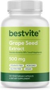 Estratto di semi di semi di uva BESTVITE 500mg (120 capsule vegetariane) - No Stearates - Standardizzato al 95% di polifenoli