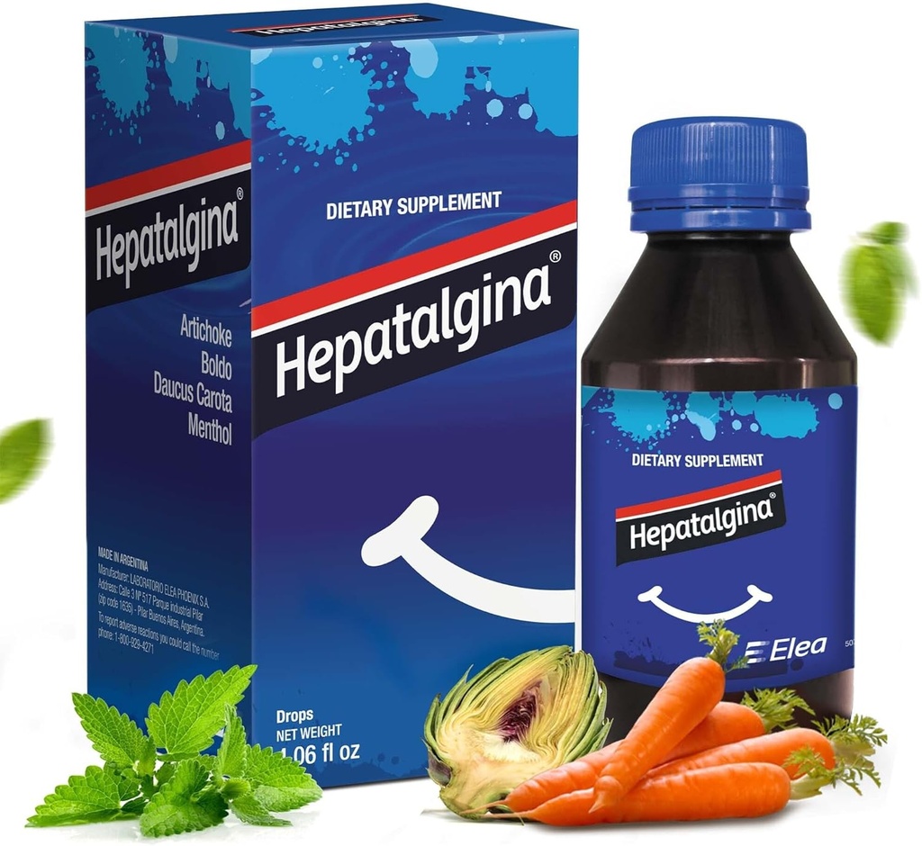 Support du foie Protecteur digestif - Supplément à base de plantes liquides avec extrait d'artichaut pour nettoyer le foie Détox & Réparation - Détox de foie Nettoyer les gouttes avec la menthe, le boldo et la carotte - 120 ml