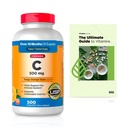 KKL Chewable Extra Strength Vitamin C 500 mg, 500 Count, Immune & Antioxidant Support, Daily Dietary Supplement + Exclusive Vtmx Vitamin Guide (2 Items)