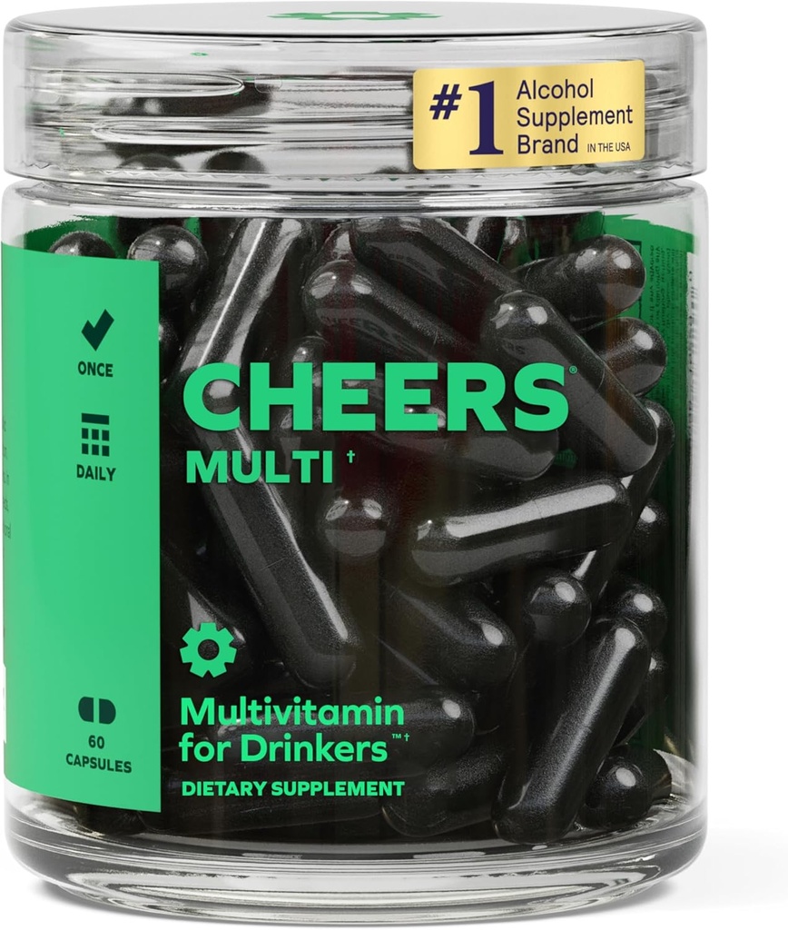 Cheers Multi | Multivitamina per i bevitori | Vitamine perdute replenish da bere & supporto Salute generale | 30 Dosi | Choline, Betaine, Niacin, B-Vitamins | Supplemento Multivitamin giornaliero