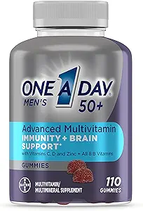 Ein Tag Männer 50+ Gummis, Fortgeschrittene Multivitamin für Männer mit Gehirnunterstützung und Immunität Unterstützung, Vitamine für Männer mit Super 8 B Vitamin Complex, 110 Zähler