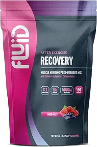 Fluid Recovery Post-Workout Drink Mix - Whey Isolate Protein, L-Glutamina, Carbi, Tutti gli ingredienti naturali, senza glutine, senza lattosio (bacche miste)
