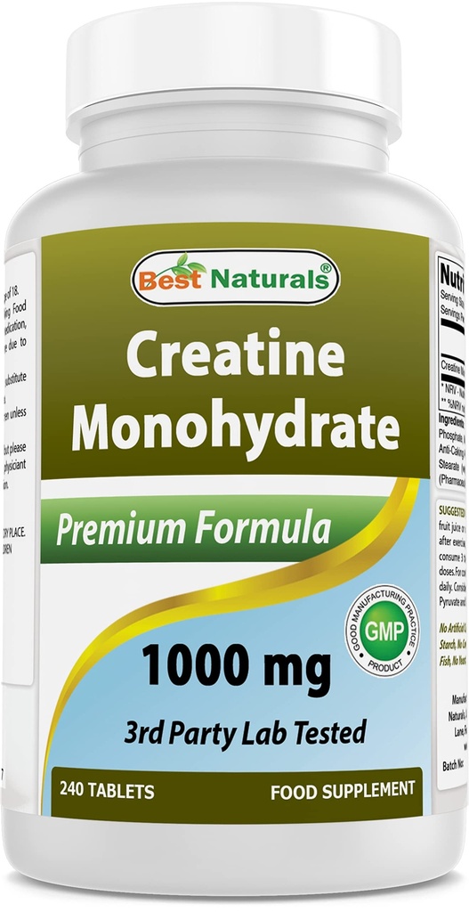 Meilleurs naturels Créatine monohydraté 1000 mg 240 comprimés