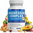 Lumine Magnesium Complex Supplement - Advanced 8-in-1 Elemental 1000mg- Glycinate, Citrate, Malate, Taurate, Chelated for Easy Absorbed, Energy-Restoring, 90 Capsules
