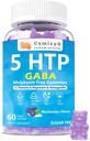 5HTP GABA Gummies Blend 1700mg, Gummie calma senza zucchero con L Theanine, Magnesio, Ashwagandha, Omega-3-6-9, Vitamina D3,B6 per Zzz naturali, Mood, Brain-Calm, Blueberry Flavor 60Count
