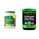 Amazing Grass Greens Superfood Blend with Organic Spirulina, Digestive Enzymes - 100 Servings & Orgain Hydrolyzed Collagen Peptides Powder, 20g Grass Fed Collagen - Hair, Skin, Nail & Joint
