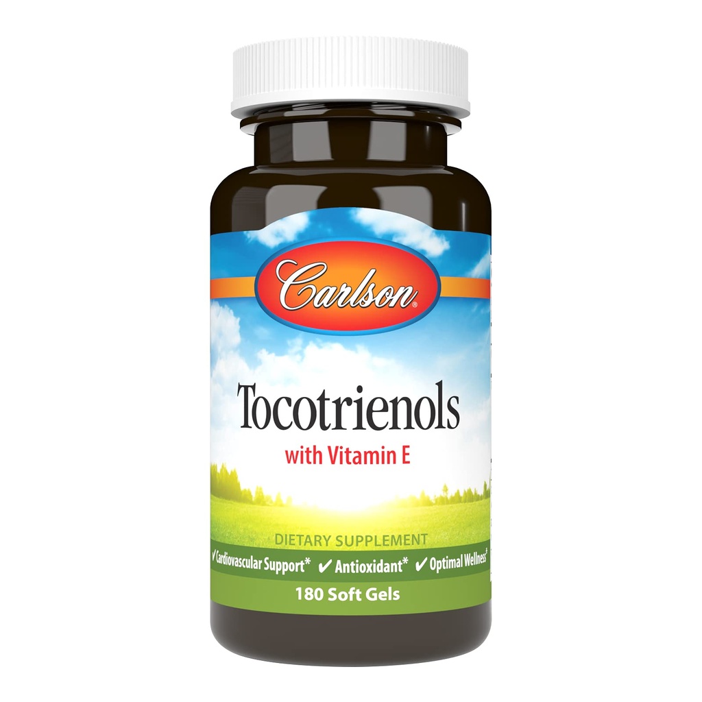 Carlson - Tocotrienols, 40 mg, mit natürlicher Quelle Vitamin E, Gamma, Alpha, Delta, Beta, Sustainable Sourced, 180 Softgels