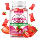 softbear Magnesium Complex Gummies for Women & Men & Kids, 8 in 1 Magnesium Complex Supplement 1000mg-Magnesium Glycinate,Citrate,Malate Supports Calm, Zzz, Muscle Cramp, Strawberry Flavor 60 Count
