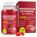 Magnesium Glycinate Gummies 600MG, High Absorption Magnesium Supplement for Women, Men and Kids - Muscle Support | Sleep, Focus & Relaxation | Sugar Free | Vegan | 120 Chews