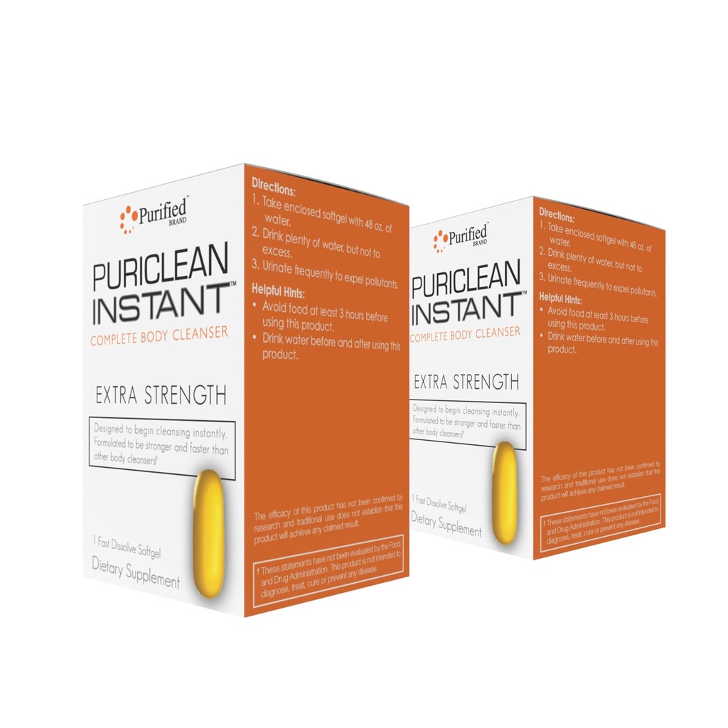Wellgenix Puriclean Instant Complete Body Cleanser, 1 Fast Acting Softgel, Premium Extra Strength Herbal Cleanse Detox, One Hour Detox Supplement (Pack of 2)