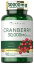Carlyle Cranberry Supplement | 30,000mg | 90 Capsule | Non OGM e Gluten Formula gratuita | Pillole di mirtillo dall'estratto di concentrazione