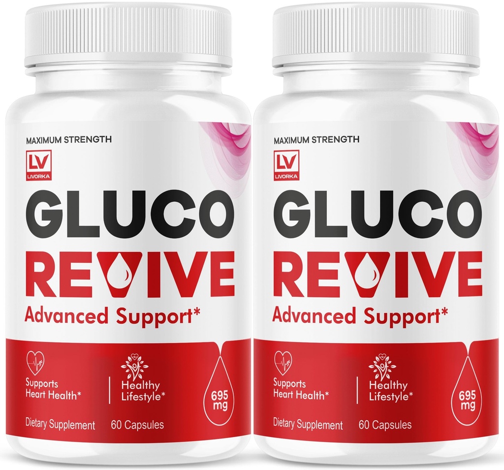 (2 packs) Gluco Revive - GlucoRevive, Gluco Revive Pills, GlucoRevive Support, GlucoRevive Capsules, Gluco Revived Toutes les préparations naturelles Premium, Gluco Revive Pills Reviews, 60 Capsules pendant 2 mois