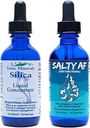 Eidon Liquid Silica Mineral Concentrate and Salty AF Electrolyte Drink Mix - Supplément Silice pour cheveux, peau et ongles, gouttes d'électrolyte liquide non sucrée pour l'eau, Pas de sucre ajouté, non OGM