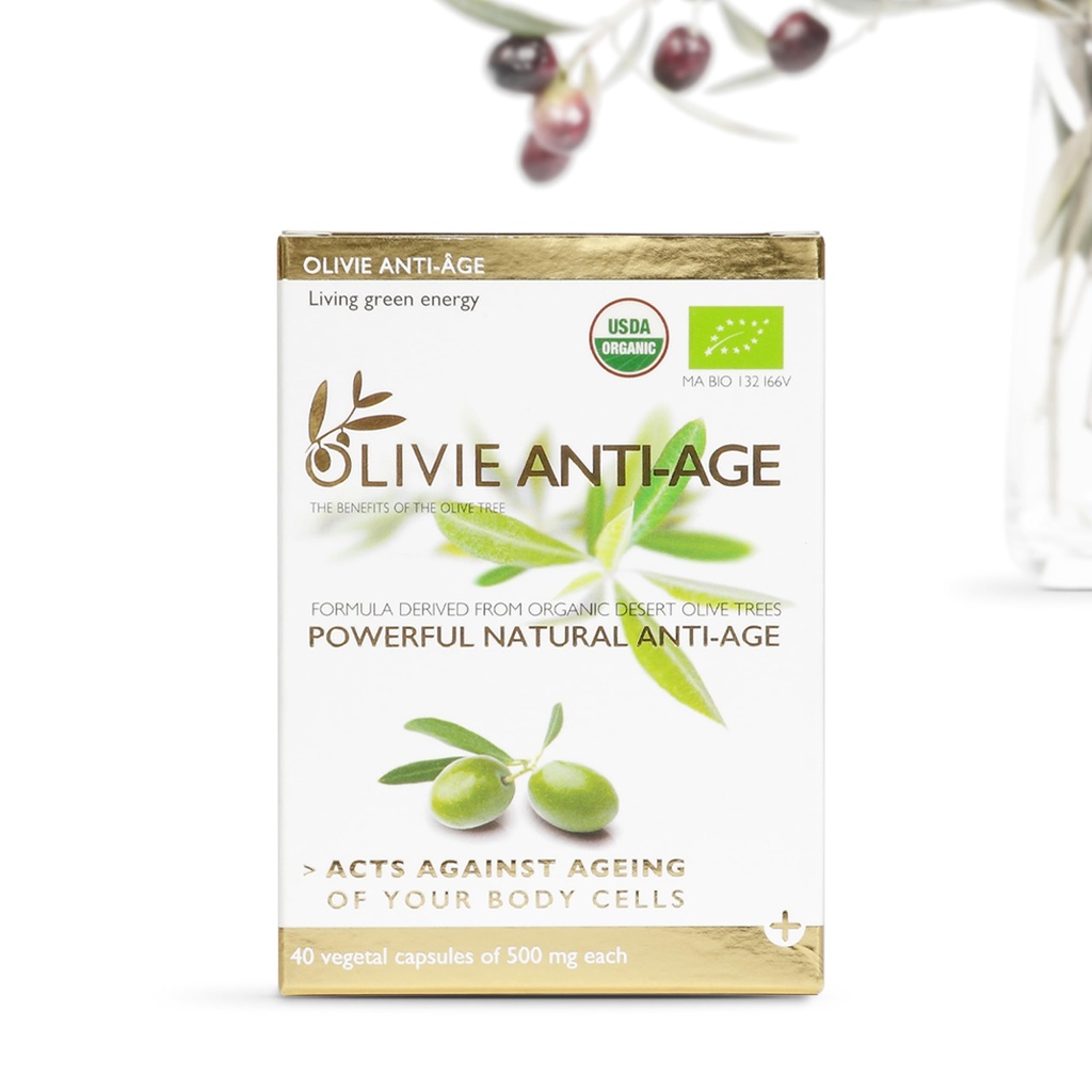 Bio Antioxidans Polyphenole Rich Olive Blatt Extrakt Ergänzung Kapseln Olivie | Hydroxytyrosol Oleuropein Anti Aging Supplement | 40 Kapseln