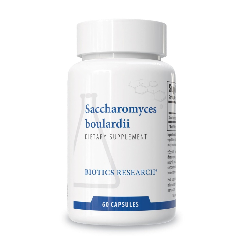 Recherche en biotique Saccharomyces boulardii Probiotics Supplement - 235 mg/Serveur- Supporte l'équilibre microbien de la santé de l'IG, les réponses immunitaires et les voies saines - Sans lait, stable à la température - 60 capsules