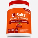 C-Salts Vitamin C Powder Supplement - 100% reines hoch dosiertes gepuffertes Vitamin C-Pulver für Immununterstützung - Organic, Sugar-Free, Vegan, Non-GMO, Stomach-Friendly, Blood Orange 8oz