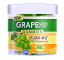Estratto di semi d'uva Gummies | Olio di semi d'uva 25.000 mg 50x Originale | >95% Polifenoli | #1 Grape Seed Gummies in USA | Zucchero Vegan | Grape Flavor 60 ct