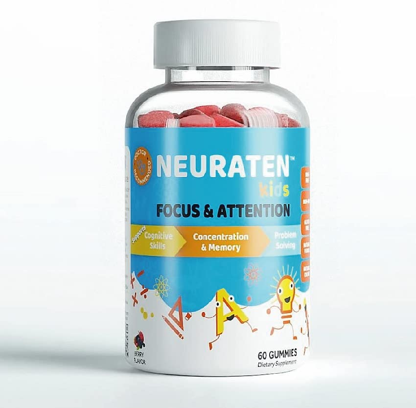 Kids Focus & Attention Dietary Supplement: 60 Count (Berry, 60 Count)