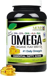 Natural Omega 3-6-9 Blend mit DPA, EPA, DHA, ALA und GLA und Bio Flax Seed Oil Plus Wild Caught Natural Fish Oil - Über 2.800 Milligram Strength - Glutenfrei - Made in the USA - 60 SoftGels