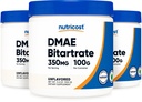 Nutricost Pure DMAE-Bitartrate Pulver 100G (3 Flaschen)
