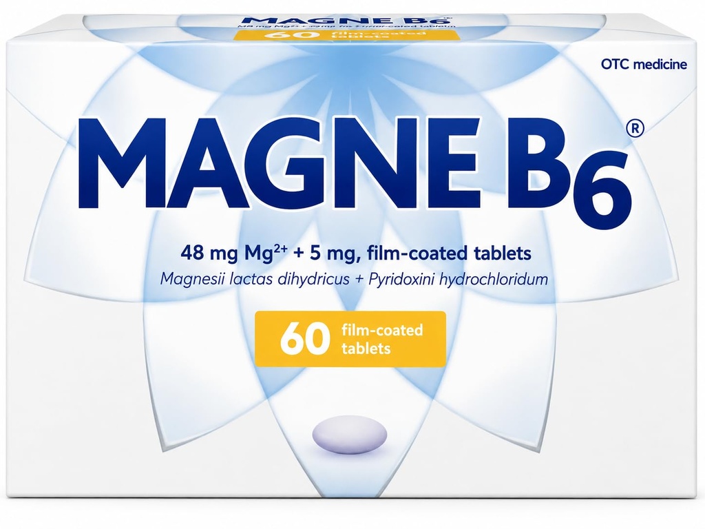 Sanofi Magne B6 Magnesium und Pyridoxin beschichtete Tabletten, 60 Zähler