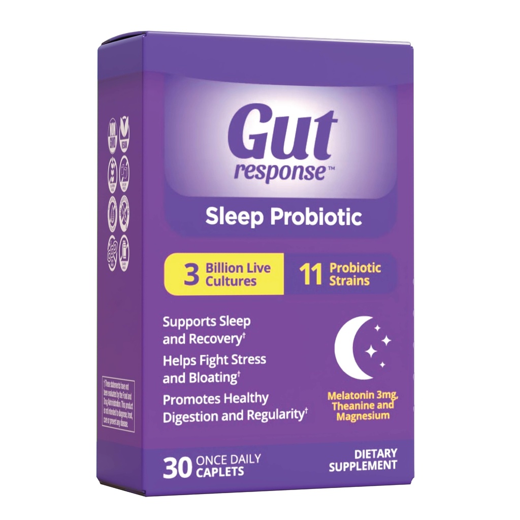 Probiotique de sommeil pour les hommes et les femmes, ralentit le vieillissement digestif, soutient le sommeil et le rétablissement, favorise la santé de la gueule, végétalien, sans gluten et sans soja, 3 milliards CFU, 30 Caplets