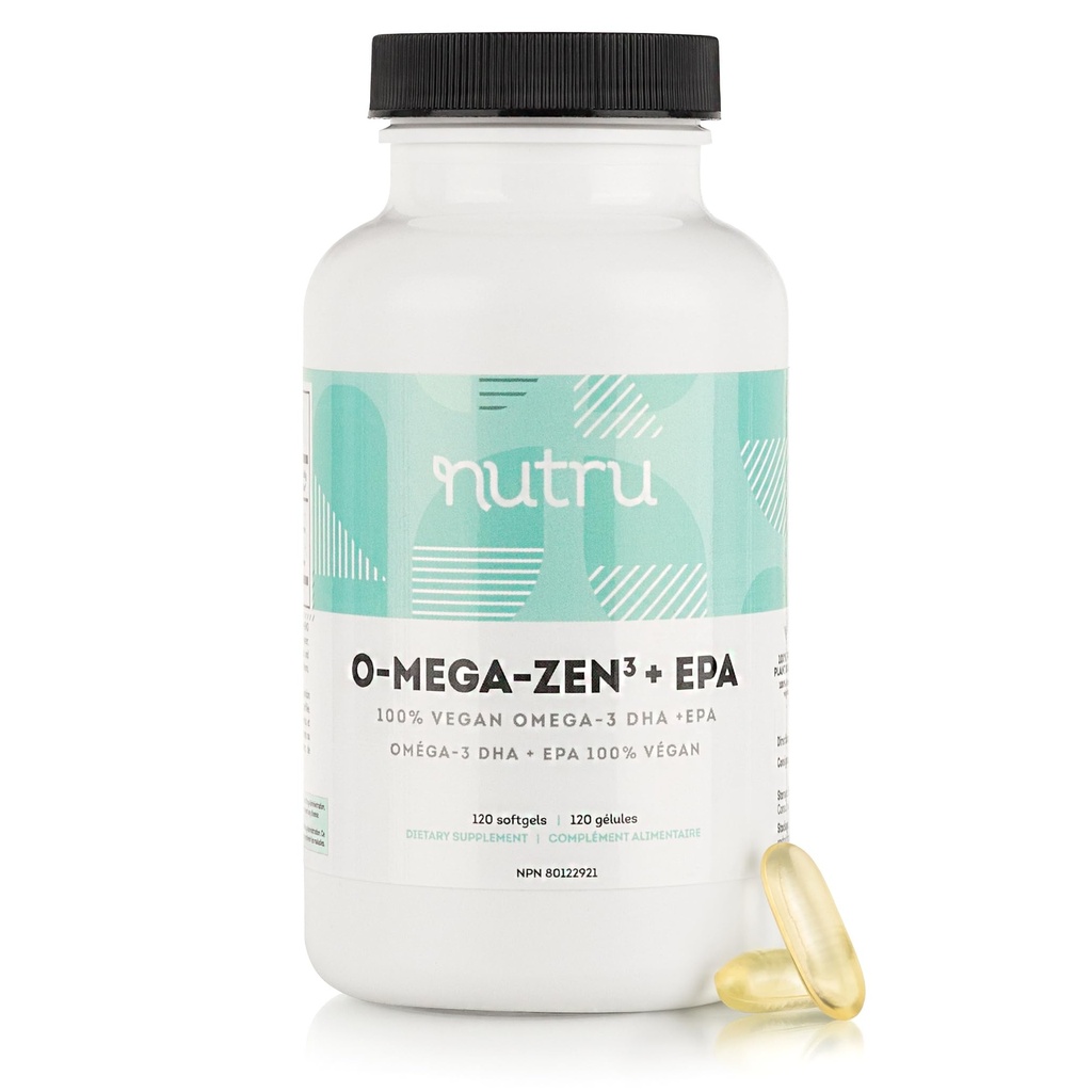 O-Mega-Zen3 +EPA Vegan Omega 3 Supplement - Fischöl Alternative - Premium Marine Algen basierte Omega-3 DHA und EPA Fettsäuren - Carrageen frei - 120 Softgels