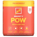 EBOOST POW Natural Pre Workout Powder - 20 Servings, Peach Nectar - Preworkout Energy Booster Gym Supplement Drink Mix for Men and Women - Performance, Joint Mobility Support - Gluten-Free