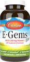 Carlson - E-Gems Elite, 400 IU Vitamin E mit Tocopherolen & Tocotrienols, Vitamin E Kapseln, Herzgesundheit & Optimale Wellness, Antioxidans, Vitamin E Supplement, 240 Softgels