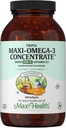 Supplément Omega 3 - Huile de poisson Omega-3 triple concentré avec la vitamine D3 - Source potentielle d'acides gras EPA/DHA - Coeur, cerveau, santé articulaire - Poissons marins capturés sauvagement certifiés Kosher - 180 Softgels
