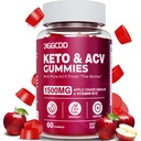 Apple Cider Vinegar Gummies with Mother 1500mg, ACV Gummies with Vitamin B12 & B6, 60 Count