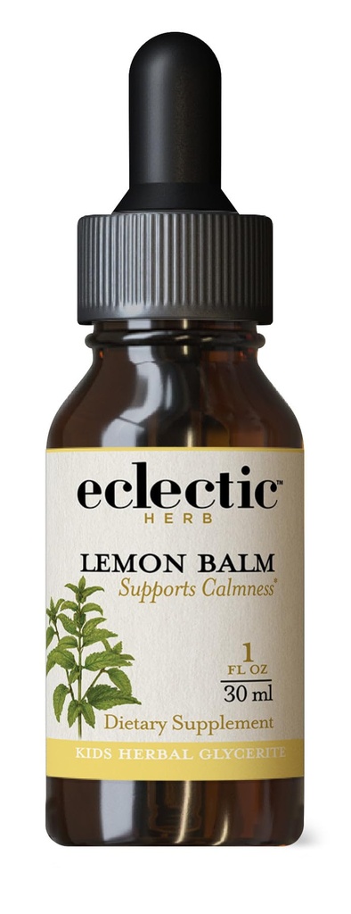 Eclettico Istituto per bambini Erbe di limone Balm, Limone Flavor | Supporto per il sistema calmante e nervoso | 1 fl oz (30 ml)