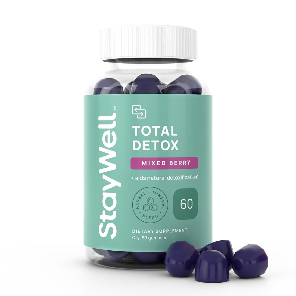 Total Detox, Heavy Metal Detox für Erwachsene- Zeolit, Chlorella, Milchdistel, Shilajit & Iodine, Toxin Cleanse, Pineal Decalcification, Fluoride Cleanse, Heavy Metal Cleanse, 60 gemischte Berry Gummies