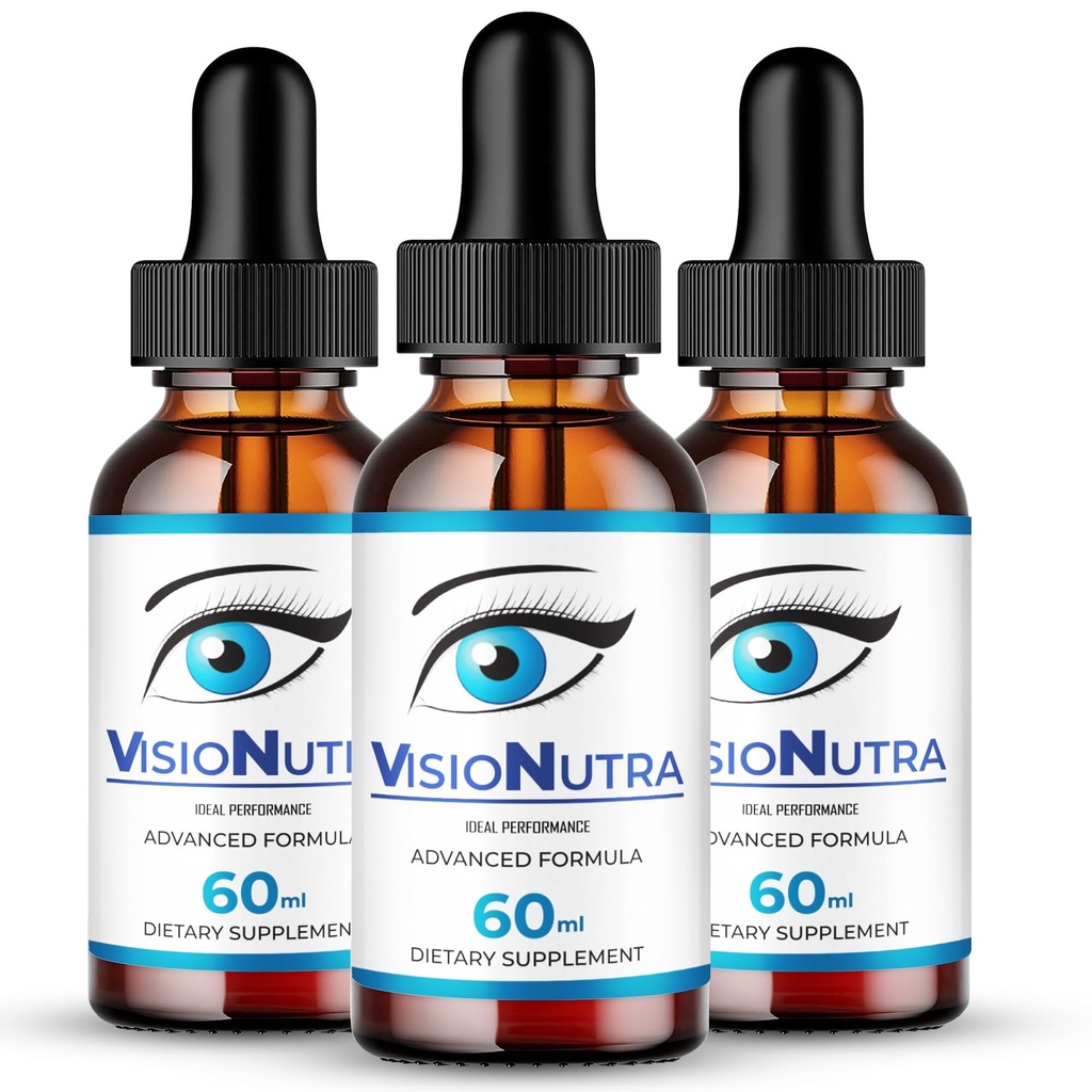 VisioNutra Drops, Official VisioNutra Eye Health Supplement Drops - Maximum Strength, All Natural Visual Wellness & Crystal Clear View, Advanced Visio Nutra Droppers Support Reviews (3 Pack)