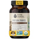 Ihr Flora Probiotic Terrain – Non-GMO Probiotics mit fermentierter Sojabohne, Aloe Vera, & Slippery Elm für Gut Balance & Digestion – Präbiotika, Postbiotika, Verdauungsenzyme – Lebende Alchemie, 60 Stück